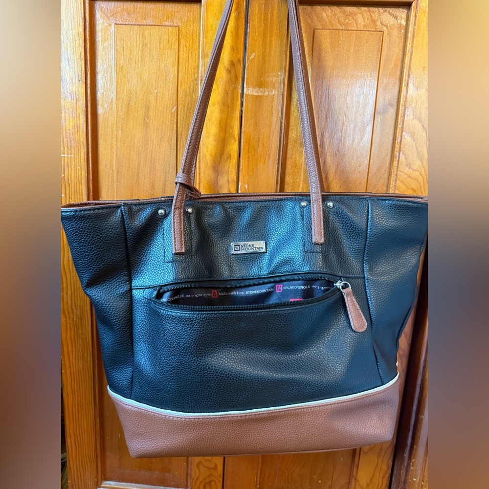 Stone Mountain Black and Brown Tote Bag